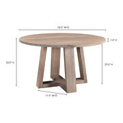 Scandinavian round dining table by Moe's Home Collection additional picture 2