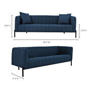 Contemporary dark blue sofa additional photo 2 of 5