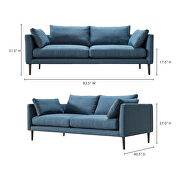 Contemporary sofa dark blue additional photo 2 of 8