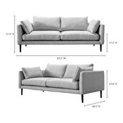 Contemporary sofa light gray additional photo 2 of 8