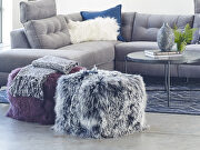 Contemporary fur pouf black snow additional photo 3 of 4