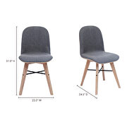 Scandinavian dining chair gray-m2 by Moe's Home Collection additional picture 2