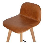 Scandinavian leather barstool tan by Moe's Home Collection additional picture 2
