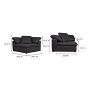 Scandinavian corner chair nubuck leather black by Moe's Home Collection additional picture 2