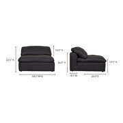 Scandinavian slipper chair nubuck leather black by Moe's Home Collection additional picture 2