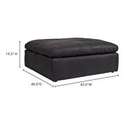 Scandinavian ottoman nubuck leather black by Moe's Home Collection additional picture 2