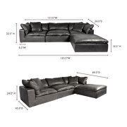 Scandinavian lounge modular sectional nubuck leather black by Moe's Home Collection additional picture 2