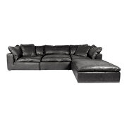 Scandinavian lounge modular sectional nubuck leather black additional photo 3 of 2