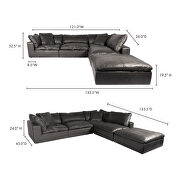Scandinavian dream modular sectional nubuck leather black by Moe's Home Collection additional picture 2