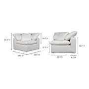 Scandinavian condo corner chair livesmart fabric cream additional photo 2 of 6