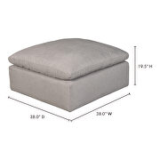 Scandinavian condo ottoman livesmart fabric light gray by Moe's Home Collection additional picture 2