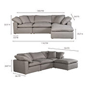 Scandinavian condo lounge modular sectional livesmart fabric light gray by Moe's Home Collection additional picture 2