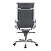 Contemporary swivel office chair high back black additional photo 3 of 7