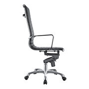 Contemporary swivel office chair high back black additional photo 4 of 7