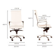 Contemporary swivel office chair high back white additional photo 2 of 4