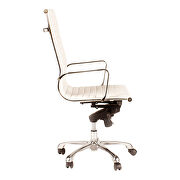 Contemporary swivel office chair high back white additional photo 3 of 4