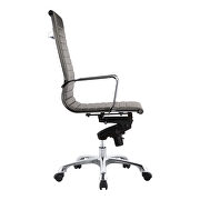 Contemporary swivel office chair high back gray additional photo 4 of 3