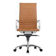 Contemporary swivel office chair high back tan by Moe's Home Collection additional picture 2