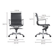 Contemporary swivel office chair low back black by Moe's Home Collection additional picture 2