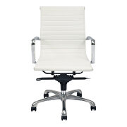 Contemporary swivel office chair low back white additional photo 3 of 3