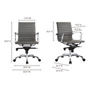 Contemporary swivel office chair low back gray by Moe's Home Collection additional picture 2