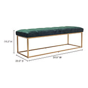 Retro bench dark green by Moe's Home Collection additional picture 2