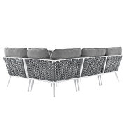 White/ gray finish outdoor patio aluminum large sectional sofa by Modway additional picture 13