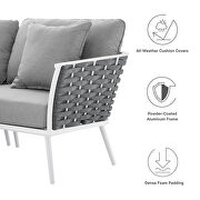 White/ gray finish outdoor patio aluminum large sectional sofa by Modway additional picture 14