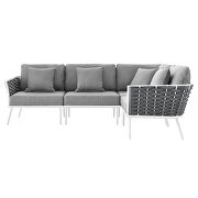 White/ gray finish outdoor patio aluminum large sectional sofa by Modway additional picture 3