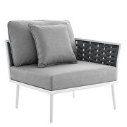 White/ gray finish outdoor patio aluminum large sectional sofa by Modway additional picture 6