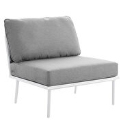 White/ gray finish outdoor patio aluminum large sectional sofa by Modway additional picture 9