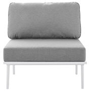 White/ gray finish outdoor patio aluminum large sectional sofa by Modway additional picture 10
