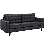 Bonded leather sofa in black additional photo 3 of 4