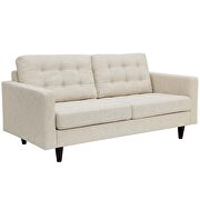 Quality beige fabric upholstered loveseat additional photo 3 of 4