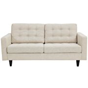 Quality beige fabric upholstered loveseat additional photo 4 of 4