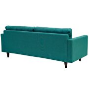 Quality teal fabric upholstered sofa additional photo 2 of 4