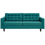 Quality teal fabric upholstered sofa additional photo 5 of 4
