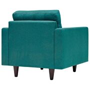 Quality teal fabric upholstered armchair additional photo 2 of 5