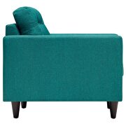 Quality teal fabric upholstered armchair additional photo 3 of 5