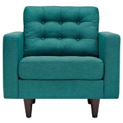 Quality teal fabric upholstered armchair additional photo 4 of 5