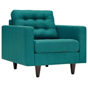 Quality teal fabric upholstered armchair additional photo 5 of 5