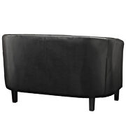 Upholstered vinyl loveseat in black by Modway additional picture 2
