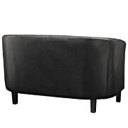 Upholstered vinyl loveseat in black additional photo 2 of 4