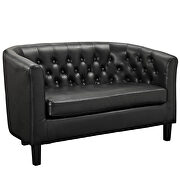 Upholstered vinyl loveseat in black by Modway additional picture 4
