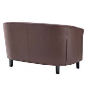 Upholstered vinyl loveseat in brown by Modway additional picture 3