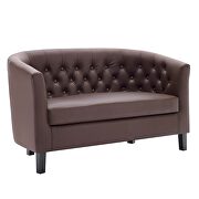 Upholstered vinyl loveseat in brown by Modway additional picture 4