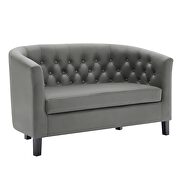 Upholstered vinyl loveseat in gray by Modway additional picture 5