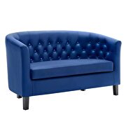 Upholstered vinyl loveseat in navy by Modway additional picture 4