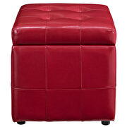 Storage upholstered vinyl ottoman in red by Modway additional picture 4