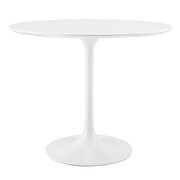 Round wood top dining table in white by Modway additional picture 3